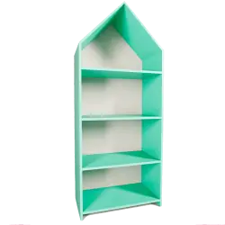 Стеллаж домик мятный с задней стенкой