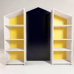 Стеллаж комплект белый с грифельной доской и задней стенкой