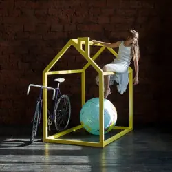 Детский игровой домик жёлтый