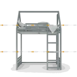 Кровать чердак домик из массива бука | Свободное место под кроватью | DOODYWOODY
