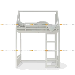 Белая кровать чердак домик на ножках для детской | Многофункциональная мебель | DOODYWOODY