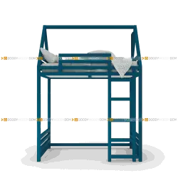 Синяя кровать чердак домик для мальчика | Кровать-чердак с игровой зоной | DOODYWOODY
