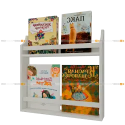 Книжная полка для книг монтессори 2 яруса на стену