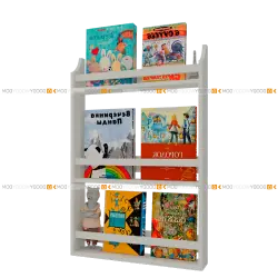 Книжная полка для книг монтессори 3 уровня на стену