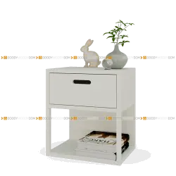 Белая прикроватная тумба на ножках с выдвижным ящиком DOODYWOODY