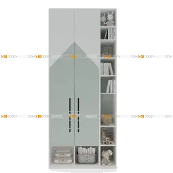 Шкаф-домик двустворчатый с антресолью и стеллажом