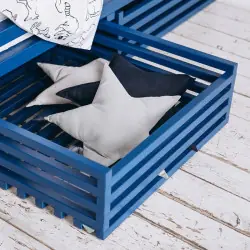 Ящики выкатные на колёсиках синие