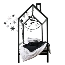 кровать домик черного цвета doodywoody