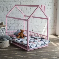 Кровать домик для девочки розовый манеж doodywoody