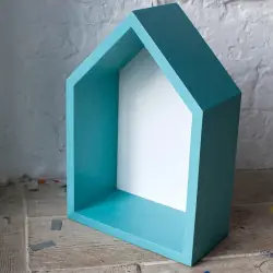 Полка домик бирюзовая