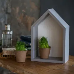 Полка домик серая